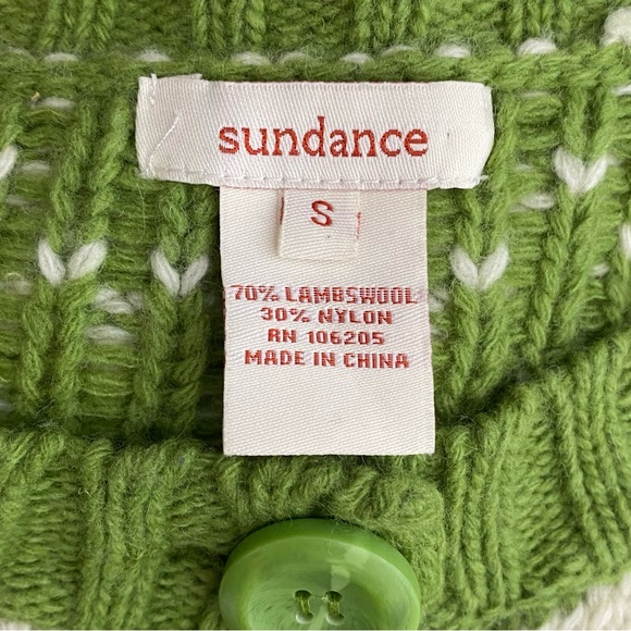 Sundance Lambswool Fair Isle Button Front Cardigan - Picture 5 of 5